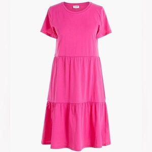 J. Crew Tiered Mini Dress Vivid Azalea Pink Size XS